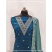 Bliss Flair Blue Vichitra Silk Embroidered Dress Material For Women With Heavy Neck And Lace (Unstitched) Dress material pakistani suit pakistani suit simple dress material suit cotton suit churidar material salwar suit suit for women